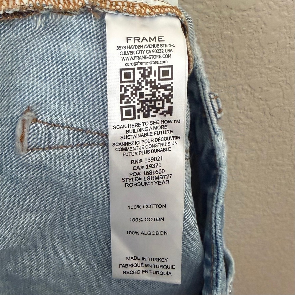 Frame Jeans Size 23 Le Super High Mini Boot Rossum 1Year Light Wash Denim Cotton - Picture 11 of 12